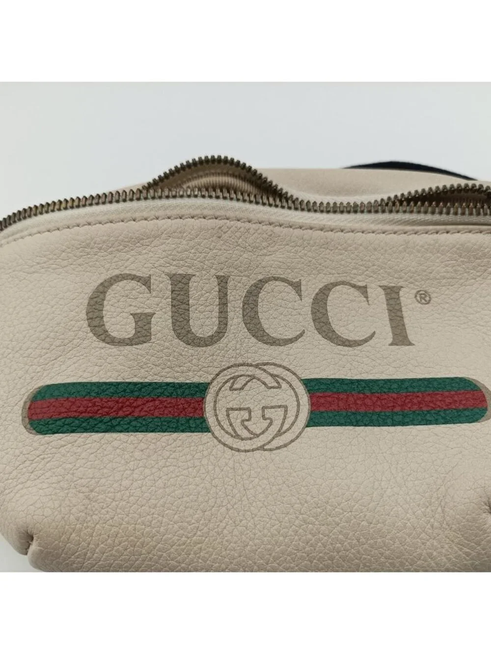 Gucci Print White Leather Handbag